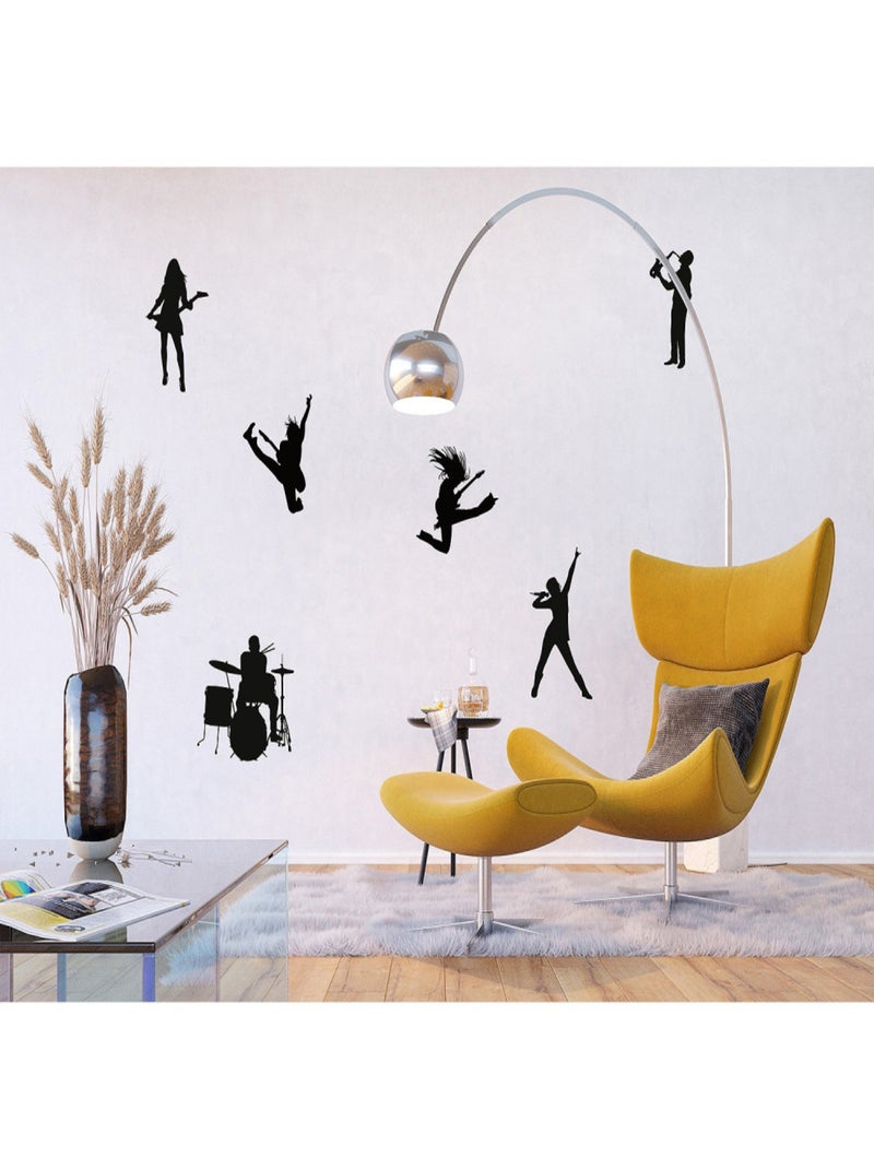 Stickers - Groupe de Rock N Roll - 1 planche 65x85 cm Bleu - Kiabi