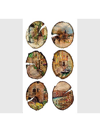 Stickers - Illustrations de Villes - 1 planche 65x85 cm