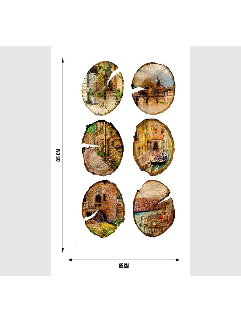 Stickers - Illustrations de Villes - 1 planche 65x85 cm Multicolore - Kiabi