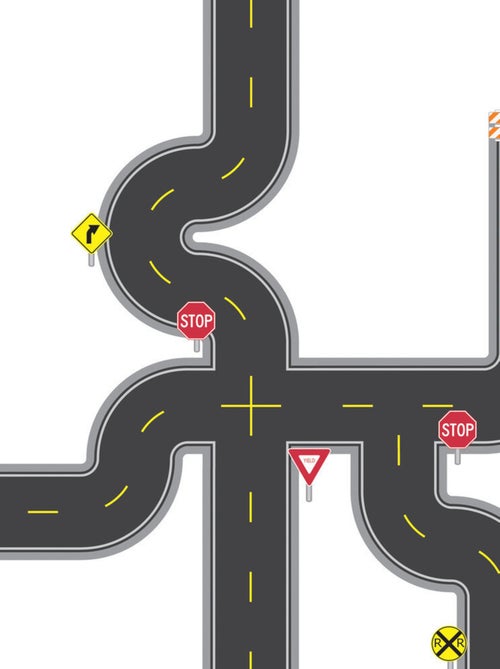 Stickers - Intersections De Routes  - Hauteur 45,7 cm - Kiabi