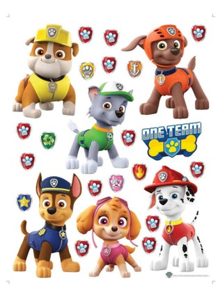 Stickers - La Pat'Patrouille -  Chase, Marcus, Rocky, Ruben, Zuma, et Stella - 65 CM x 85 CM