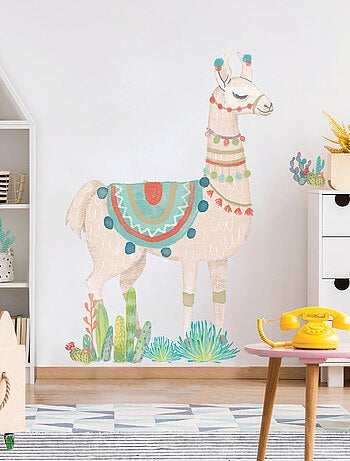 Stickers - Lama Avec Décoration Hippie - Hauteur 92.71 cm