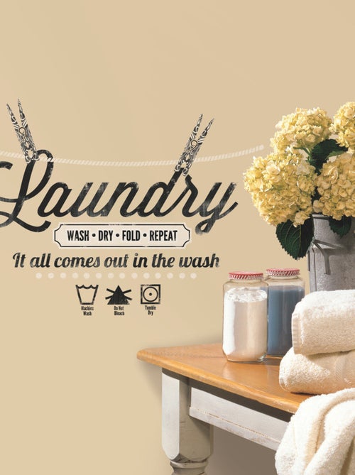 Stickers - Laundry - Hauteur 45,7 cm - Kiabi