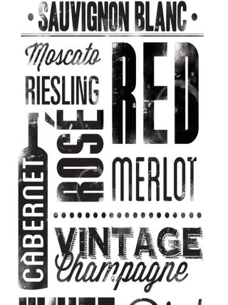 Stickers - Les Amoureux Du Vins écriture - Hauteur 45,7 cm