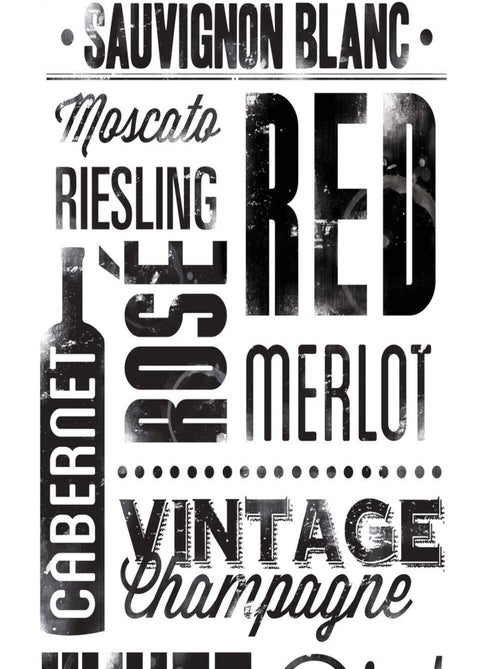 Stickers - Les Amoureux Du Vins écriture - Hauteur 45,7 cm - Kiabi