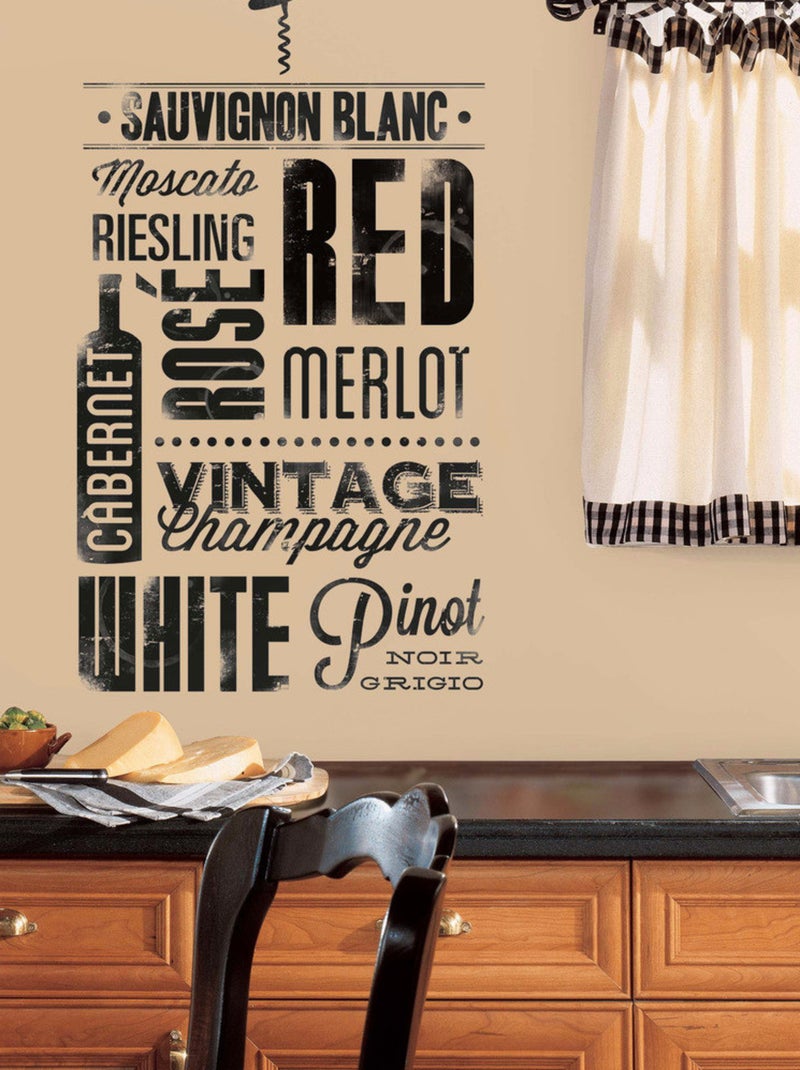 Stickers - Les Amoureux Du Vins écriture - Hauteur 45,7 cm Multicolore - Kiabi