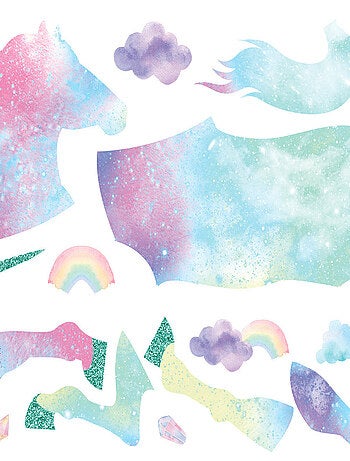 Stickers - Licorne Géante Galaxy Unicorne - Hauteur 92.71 cm
