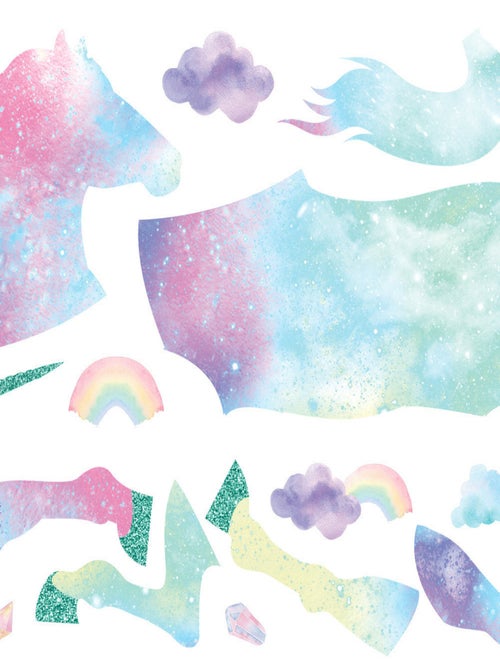 Stickers - Licorne Géante Galaxy Unicorne - Hauteur 92.71 cm - Kiabi