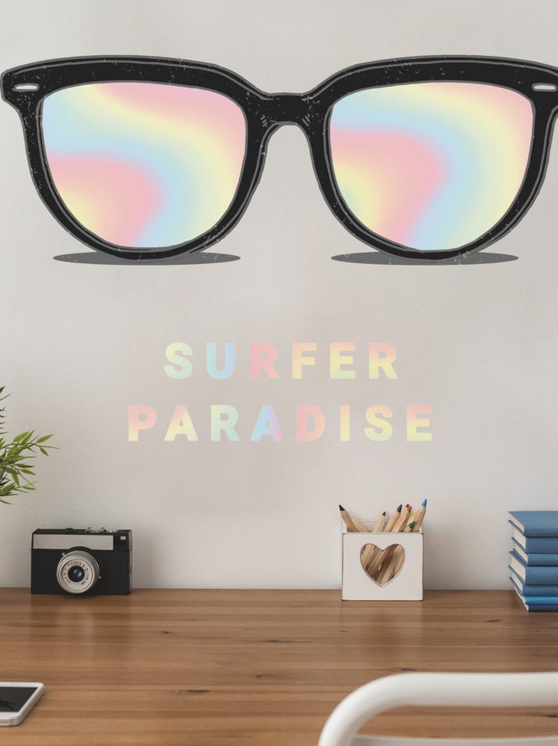 Stickers - Lunettes Avec Verres Effets Arc En Ciel - Hauteur 92,71 cm Multicolore - Kiabi