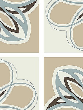 Stickers - Motifs fleurs beiges- 1 planche 30x30cm