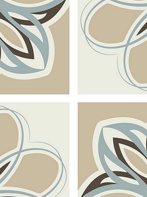 Stickers - Motifs fleurs beiges- 1 planche 30x30cm - Kiabi