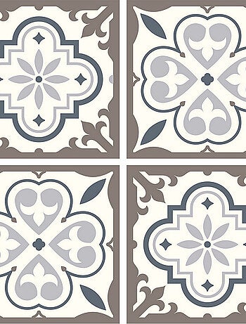 Stickers - Motifs fleurs grises- 1 planche 30x30cm