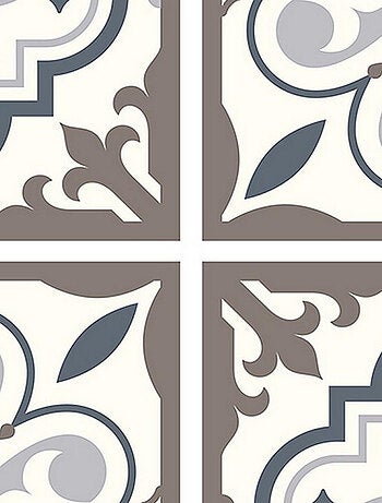 Stickers - Motifs fleurs grises- 1 planche 30x30cm