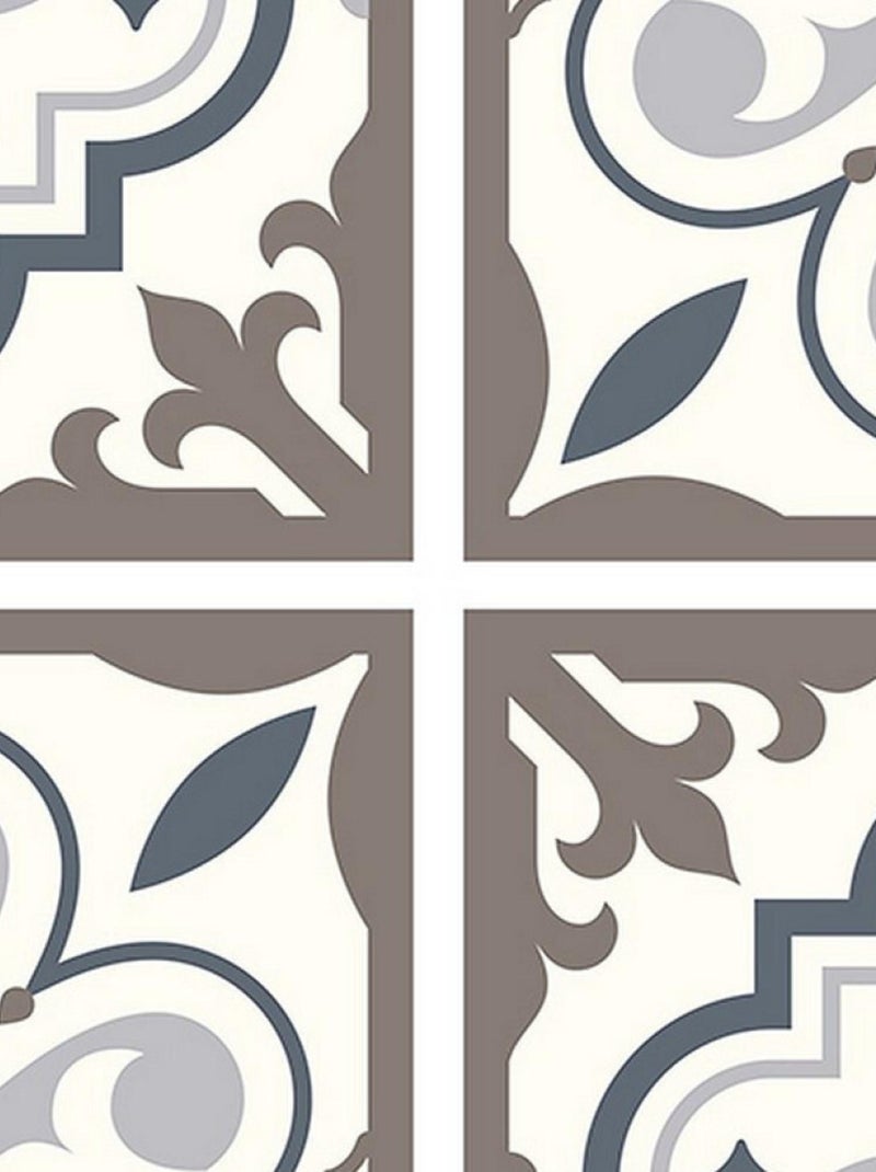 Stickers - Motifs fleurs grises- 1 planche 30x30cm Multicolore - Kiabi