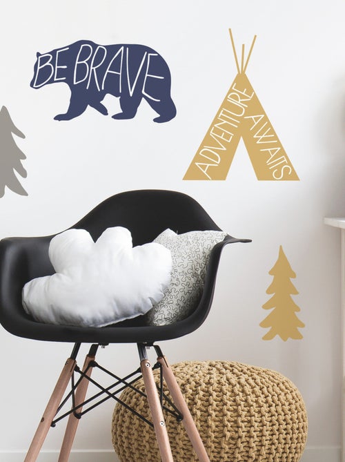 Stickers - Nature Avec Ours - Hauteur 92.71 cm - Kiabi