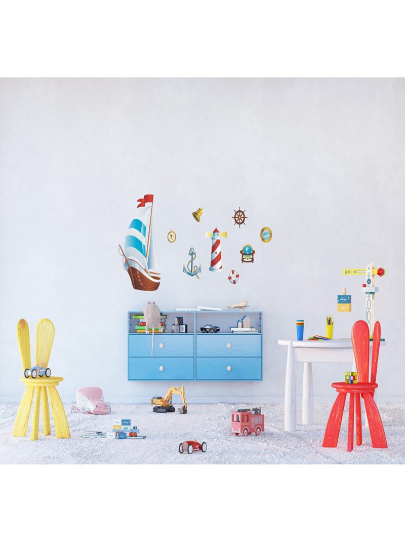 Stickers - Navigateur - 1 planche 65x85 cm Bleu - Kiabi