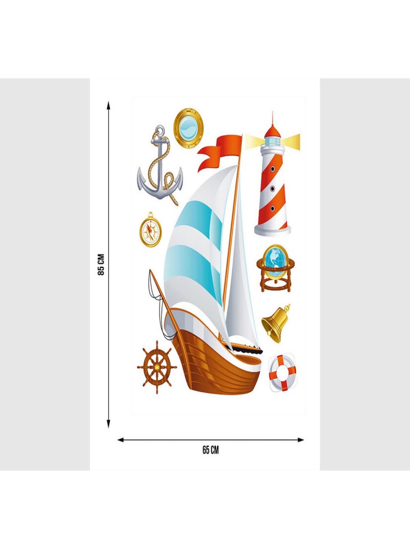 Stickers - Navigateur - 1 planche 65x85 cm Bleu - Kiabi