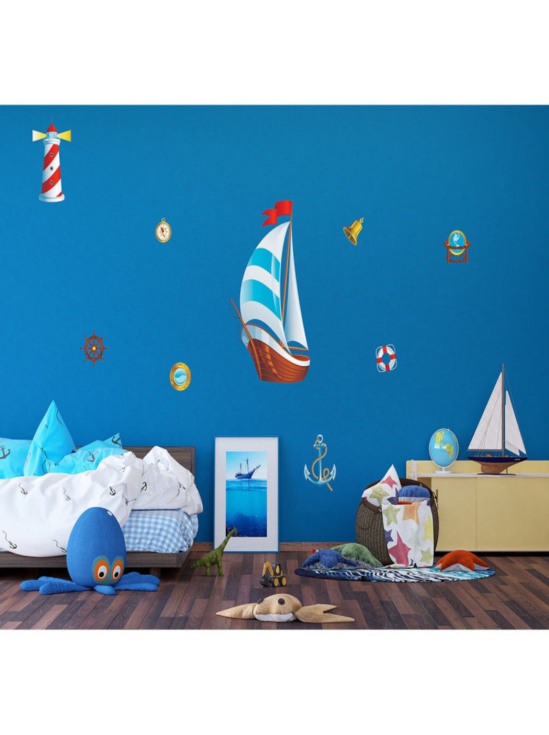 Stickers - Navigateur - 1 planche 65x85 cm Bleu - Kiabi