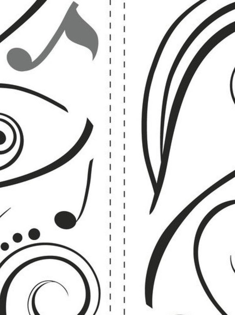 Stickers - Notes De Musique - Hauteur 45,7 cm Multicolore - Kiabi