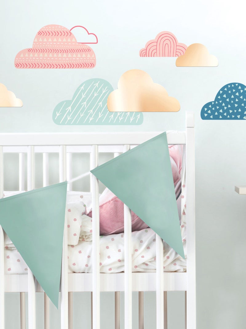 Stickers - Nuages Colorés - Hauteur 22.86 cm Multicolore - Kiabi
