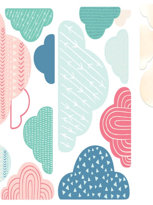 Stickers - Nuages Colorés - Hauteur 22.86 cm - Kiabi