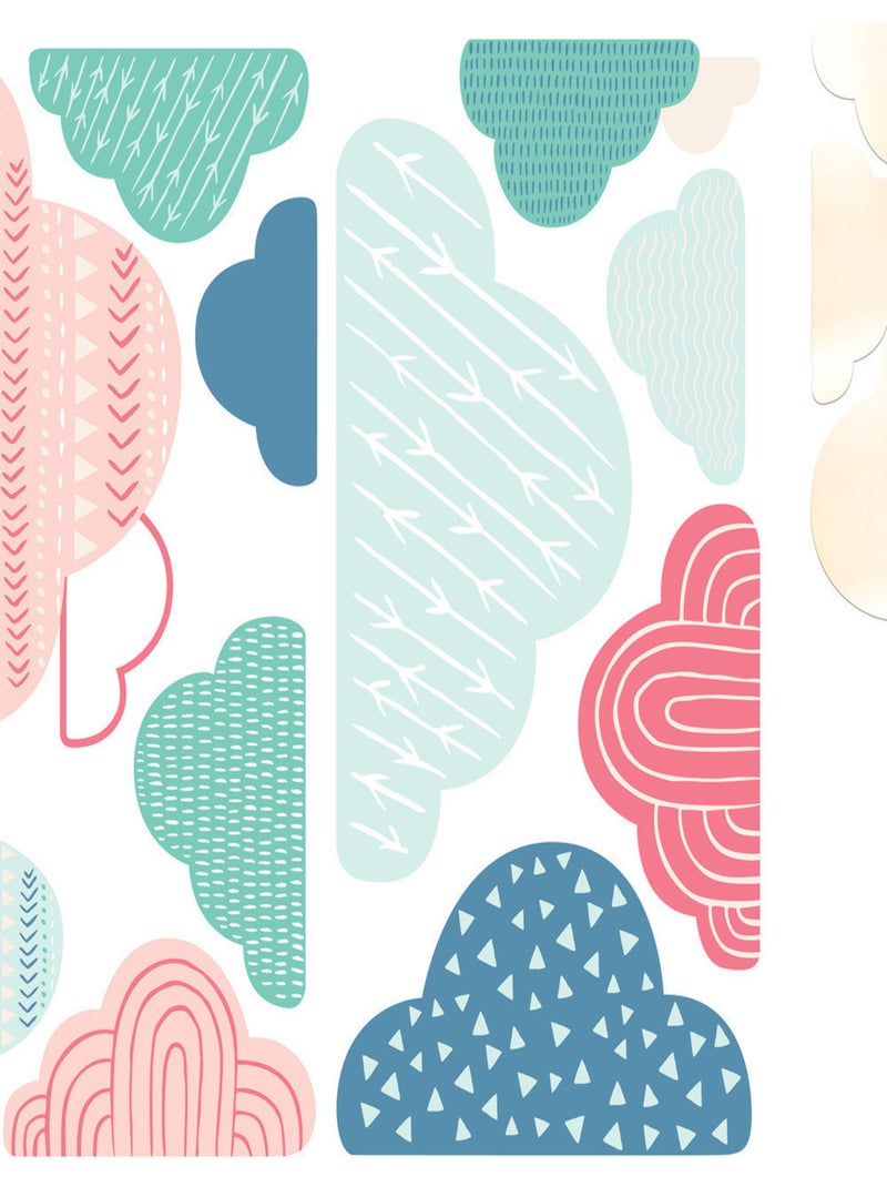 Stickers - Nuages Colorés - Hauteur 22.86 cm Multicolore - Kiabi
