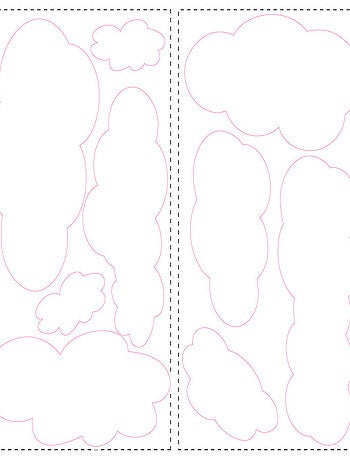 Stickers - Nuages Sur Fond Bleu - Hauteur 45,7 cm