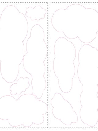 Stickers - Nuages Sur Fond Bleu - Hauteur 45,7 cm