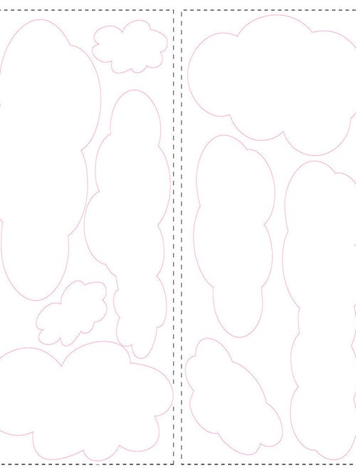 Stickers - Nuages Sur Fond Bleu - Hauteur 45,7 cm - Kiabi