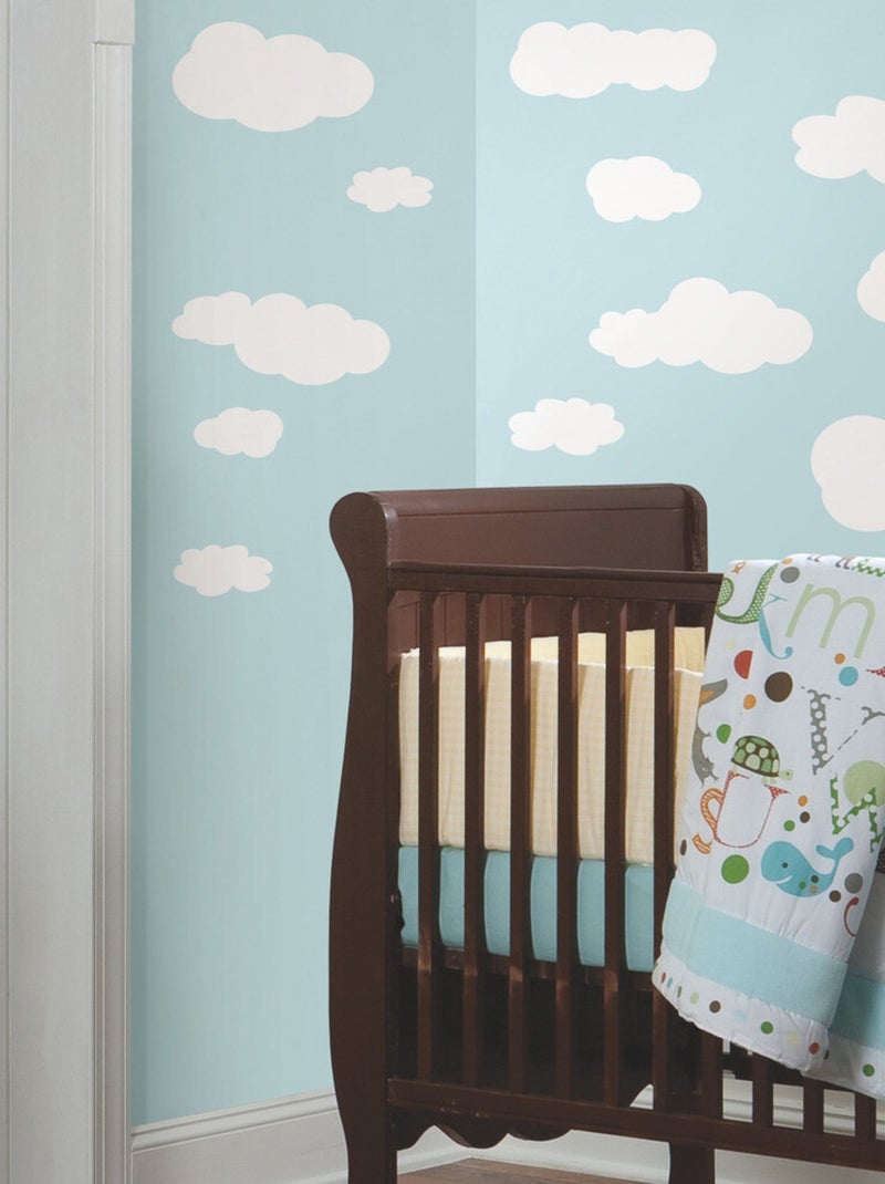 Stickers - Nuages Sur Fond Bleu - Hauteur 45,7 cm Multicolore - Kiabi