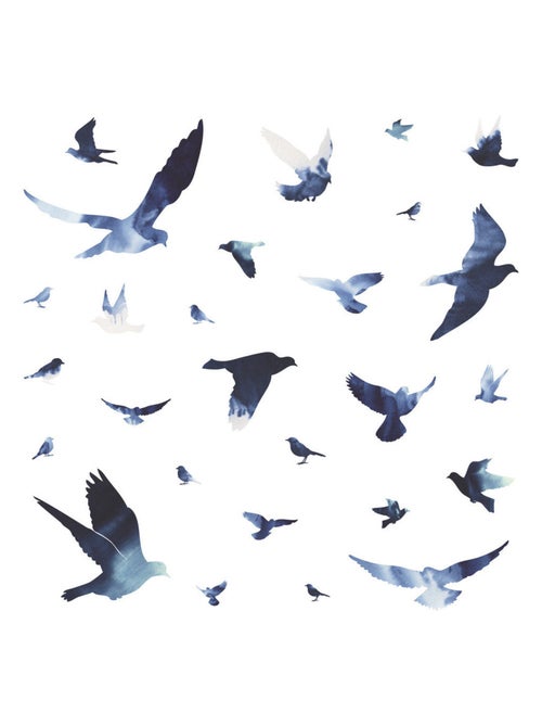 Stickers - Oiseaux Bleus - Hauteur 92,71 cm - Kiabi