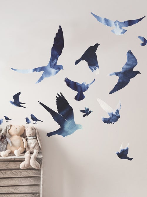Stickers - Oiseaux Bleus - Hauteur 92,71 cm - Kiabi