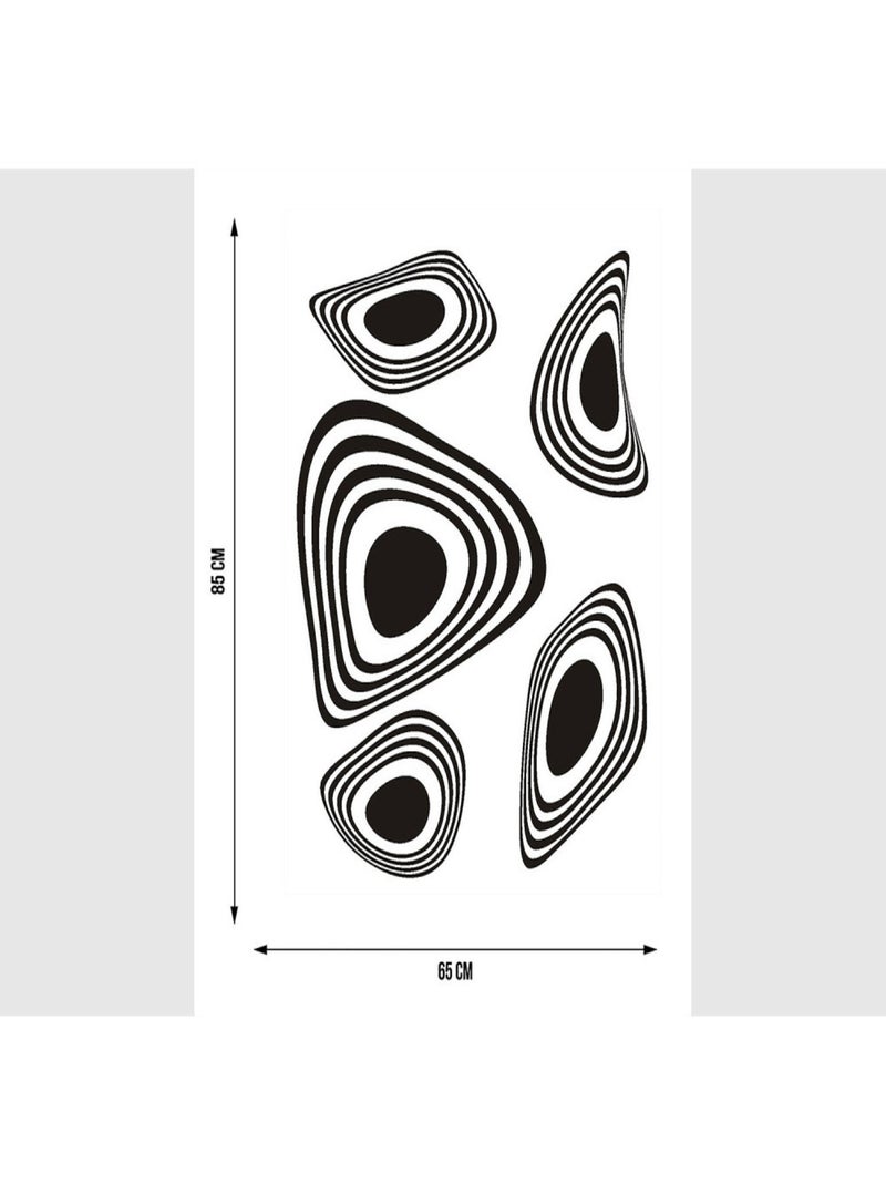 Stickers - Ornement Moderne Noir - 1 planche 65x85 cm Bleu - Kiabi