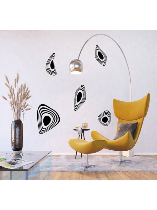 Stickers - Ornement Moderne Noir - 1 planche 65x85 cm - Kiabi