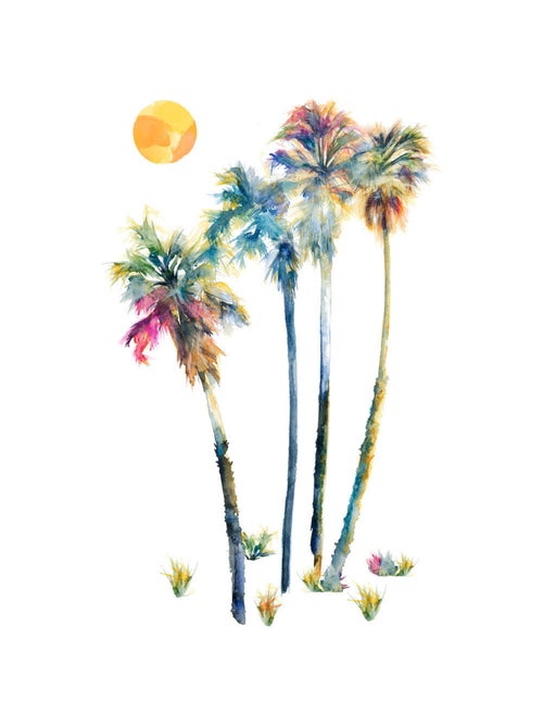 Stickers - Palmiers Multicolores - Hauteur 45,7 cm - Kiabi