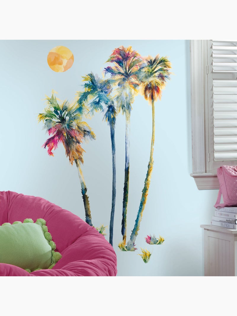 Stickers - Palmiers Multicolores - Hauteur 45,7 cm Multicolore - Kiabi