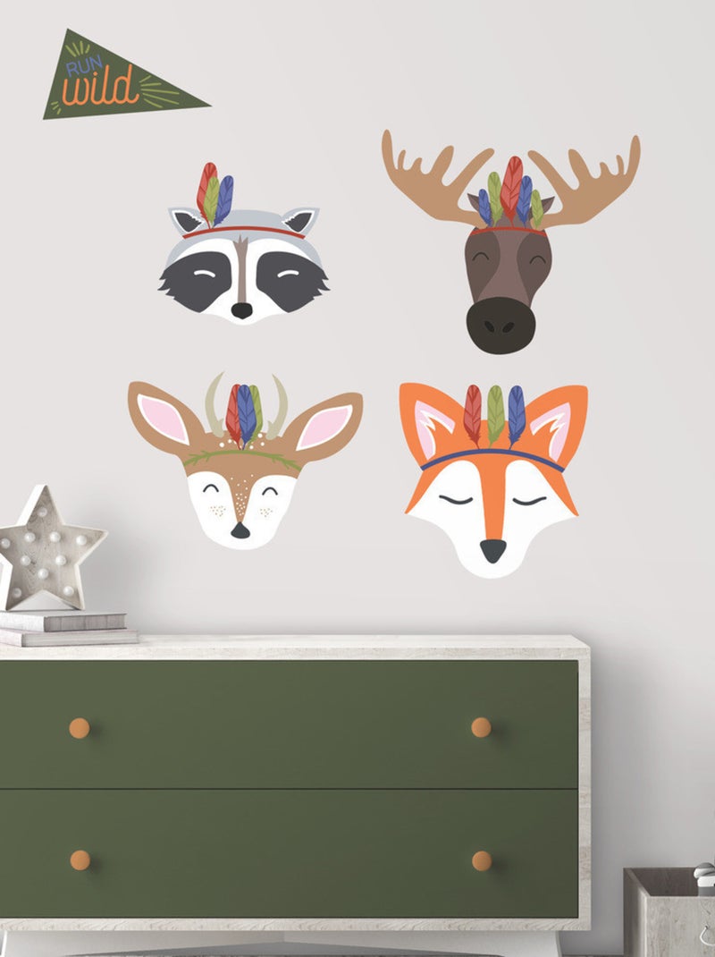 Stickers - Papillons, Cerfs - Hauteur 92.71 cm Multicolore - Kiabi