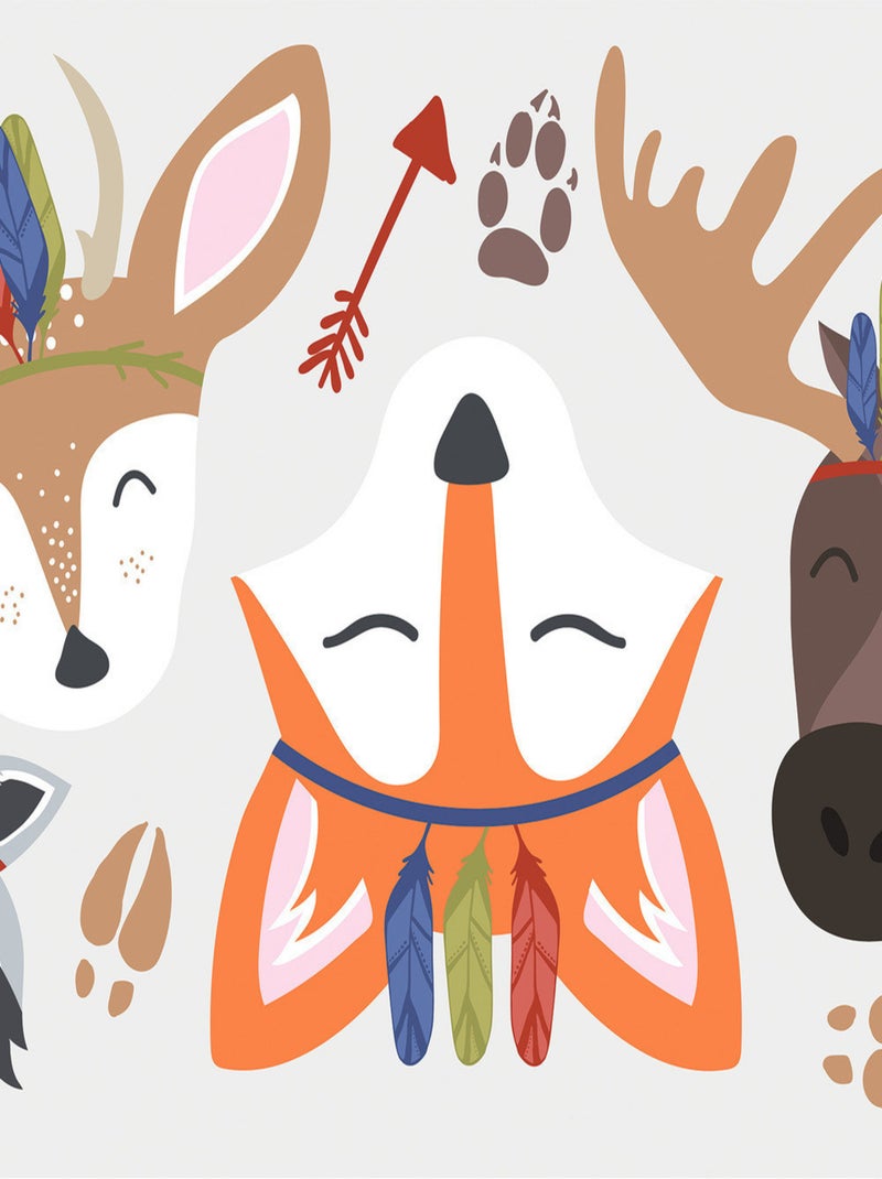 Stickers - Papillons, Cerfs - Hauteur 92.71 cm Multicolore - Kiabi