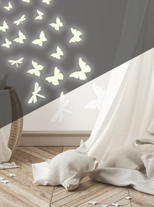 Stickers - Papillons Dorés Qui Volent  - Hauteur 45,7 cm - Kiabi