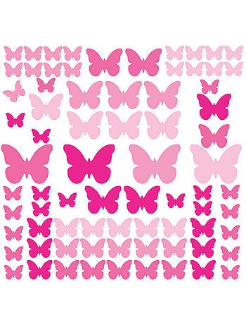 Stickers - Papillons Roses - Hauteur 45,7 cm