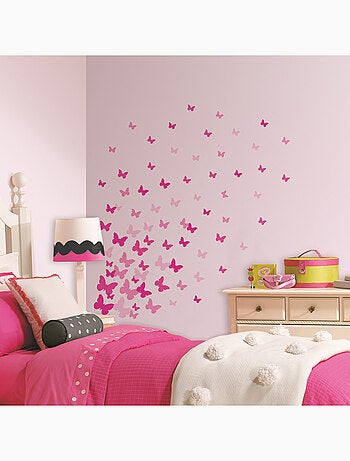Stickers - Papillons Roses - Hauteur 45,7 cm