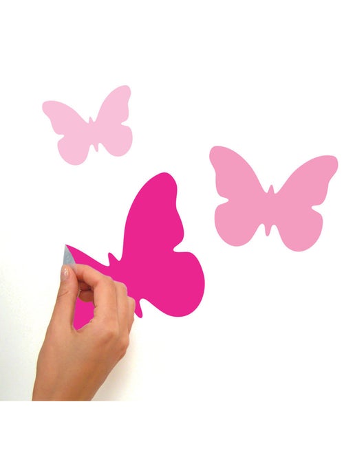 Stickers - Papillons Roses - Hauteur 45,7 cm - Kiabi