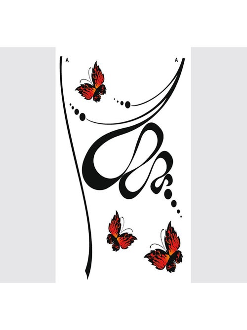 Stickers - Papillons Rouges Abstraits - 1 planche 65x85 cm - Kiabi