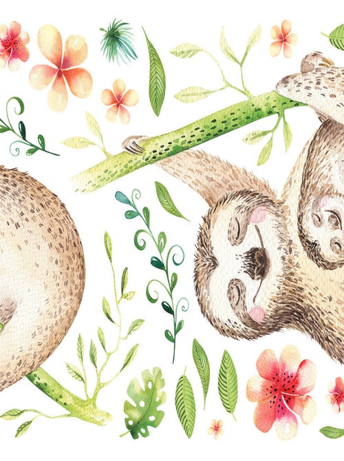 Stickers - Paresseux - Hauteur 92.71 cm - Kiabi