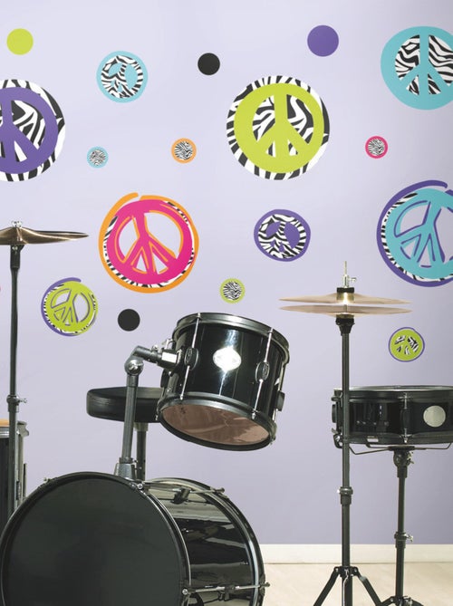 Stickers - Peace & Love - Hauteur 45,7 cm - Kiabi