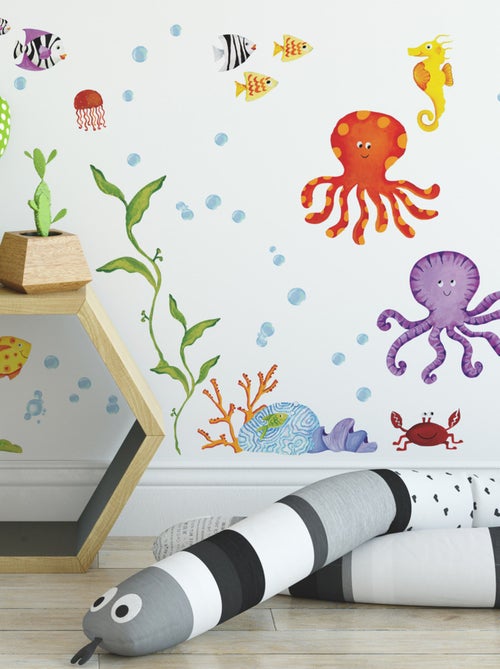 Stickers - Pieuvre Violette - Hauteur 45,7 cm - Kiabi