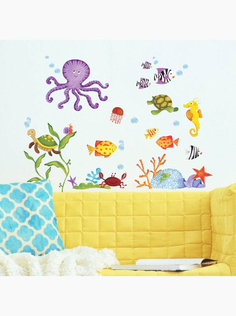 Stickers - pieuvres et poissons multicolores Multicolore - Kiabi
