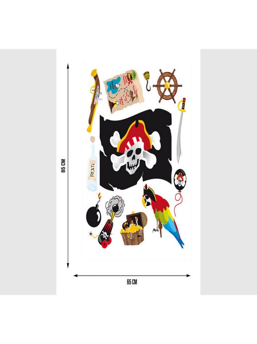 Stickers - Pirates - 1 planche 65x85 cm - Kiabi