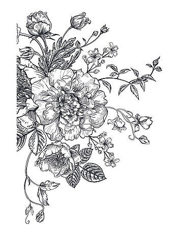 Stickers - Pivoines - Hauteur 92.71 cm