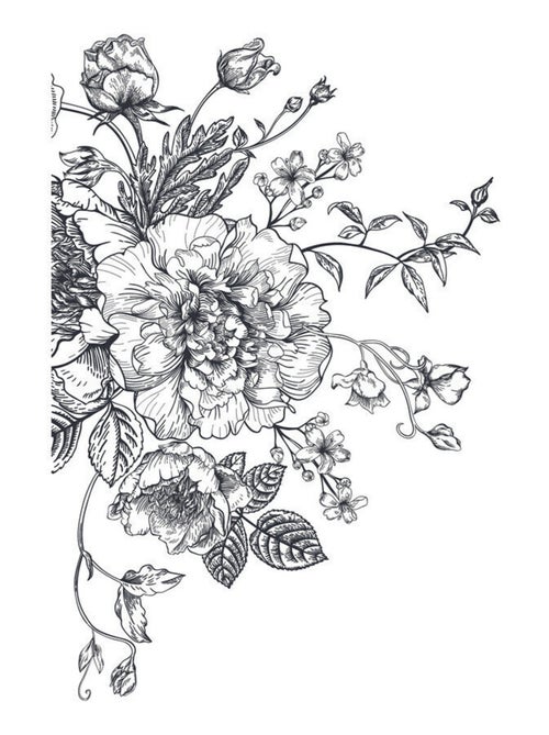 Stickers - Pivoines - Hauteur 92.71 cm - Kiabi